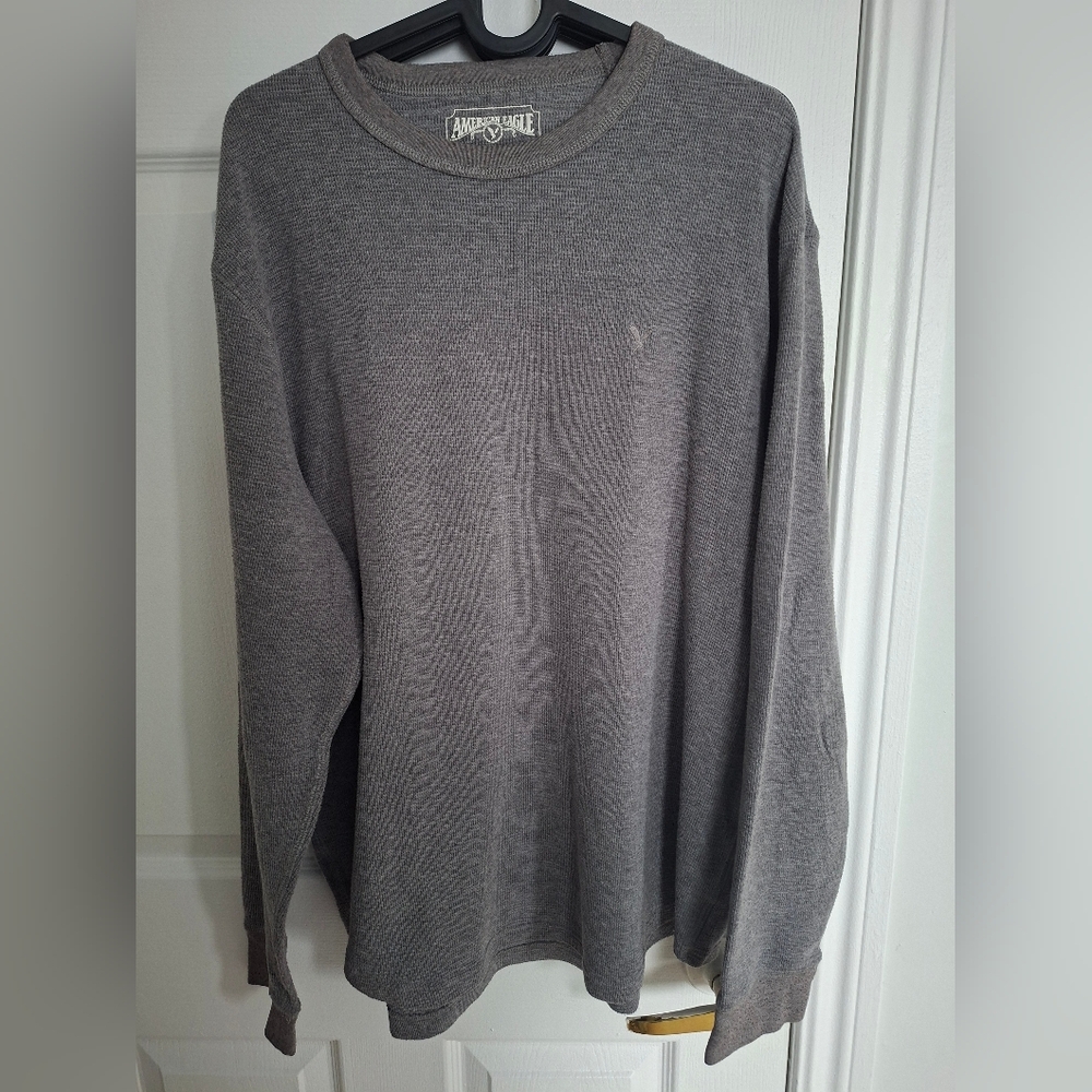 American Eagle Outfitters Textured Gray Top